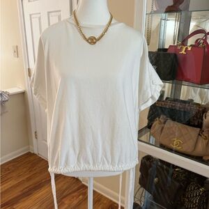 Chic White Drawstring Women's Top